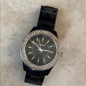 Black fossil watch